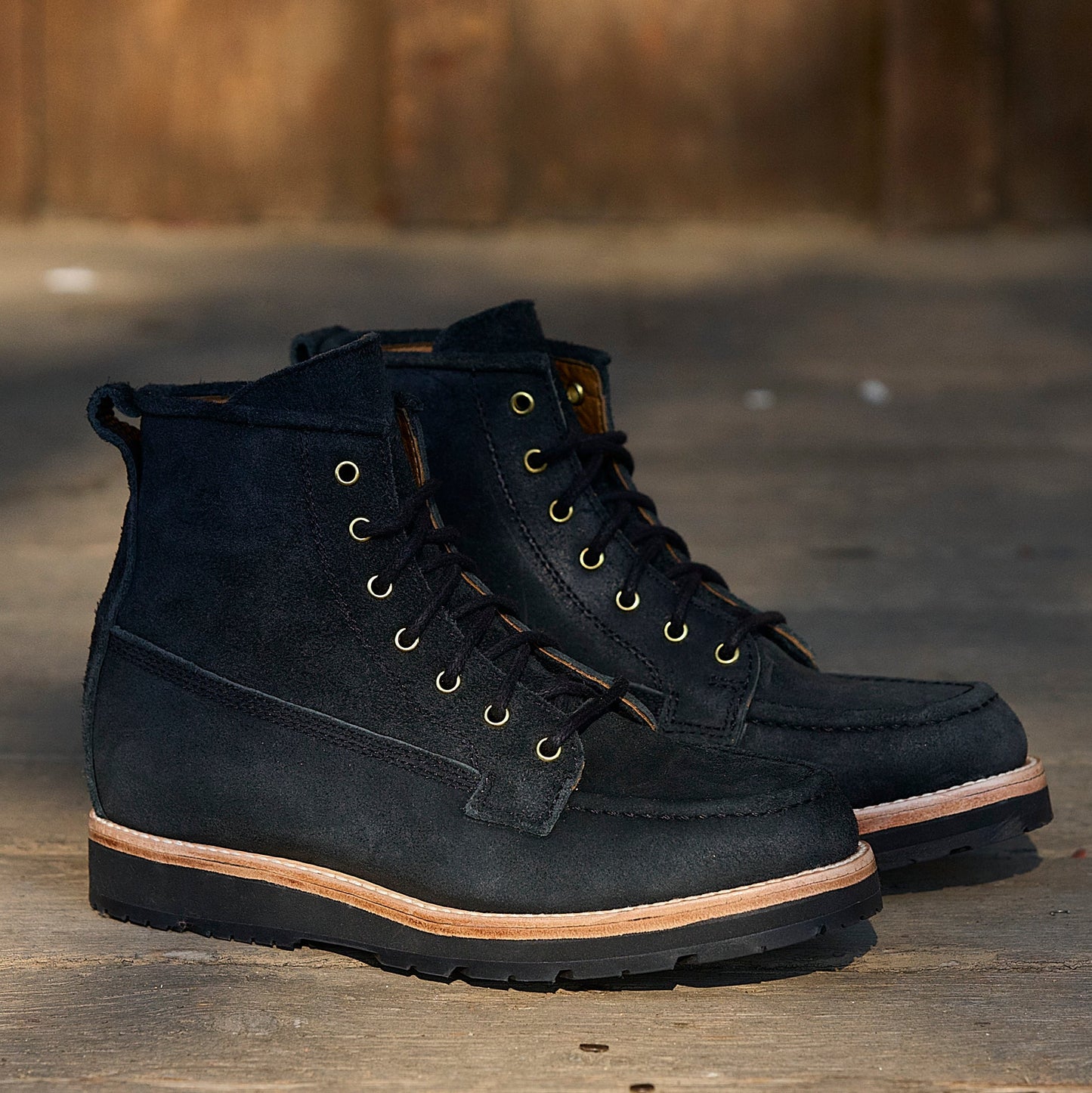 Nomad Heritage - Black Oiled Rough Out Ft Vibram Newporter Outsoles / Preorder December Delivery