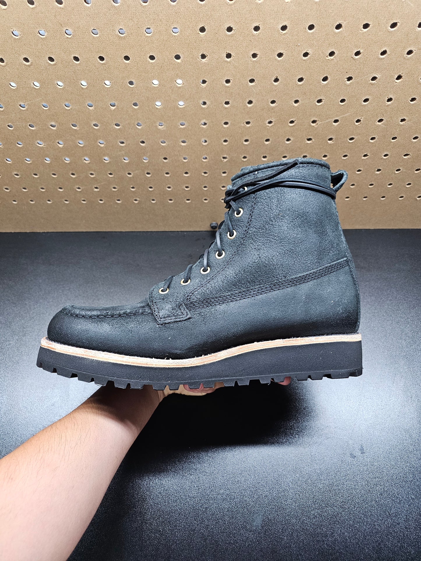 Nomad Heritage, Black Rough Out, Leather Laces, Vibram Kletterlift, Size 12