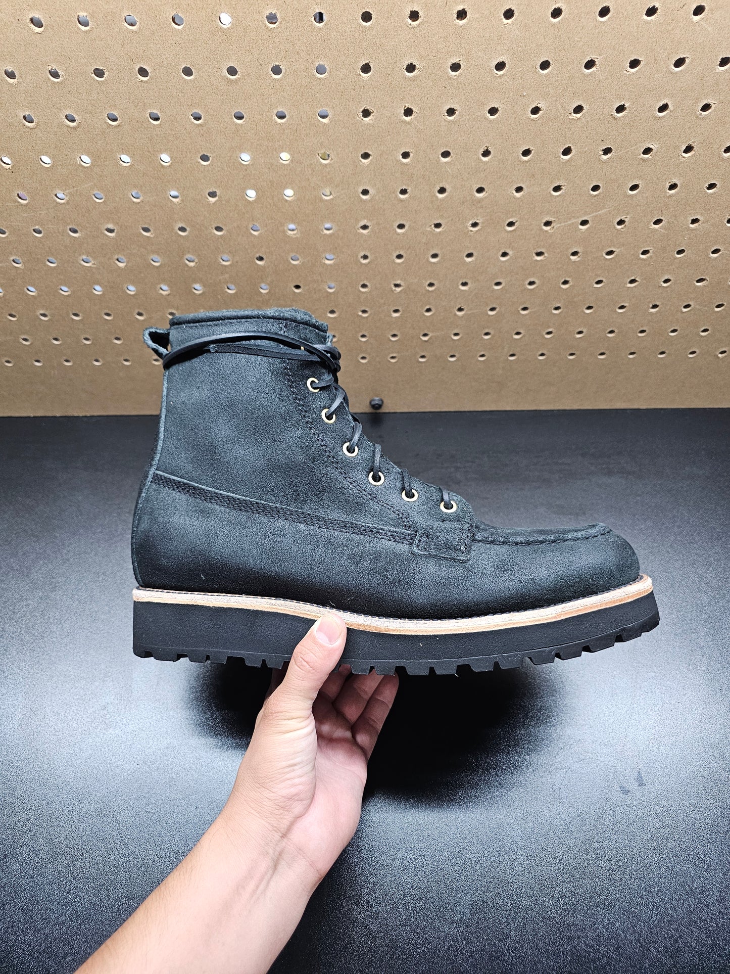 Nomad Heritage, Black Rough Out, Leather Laces, Vibram Kletterlift, Size 12