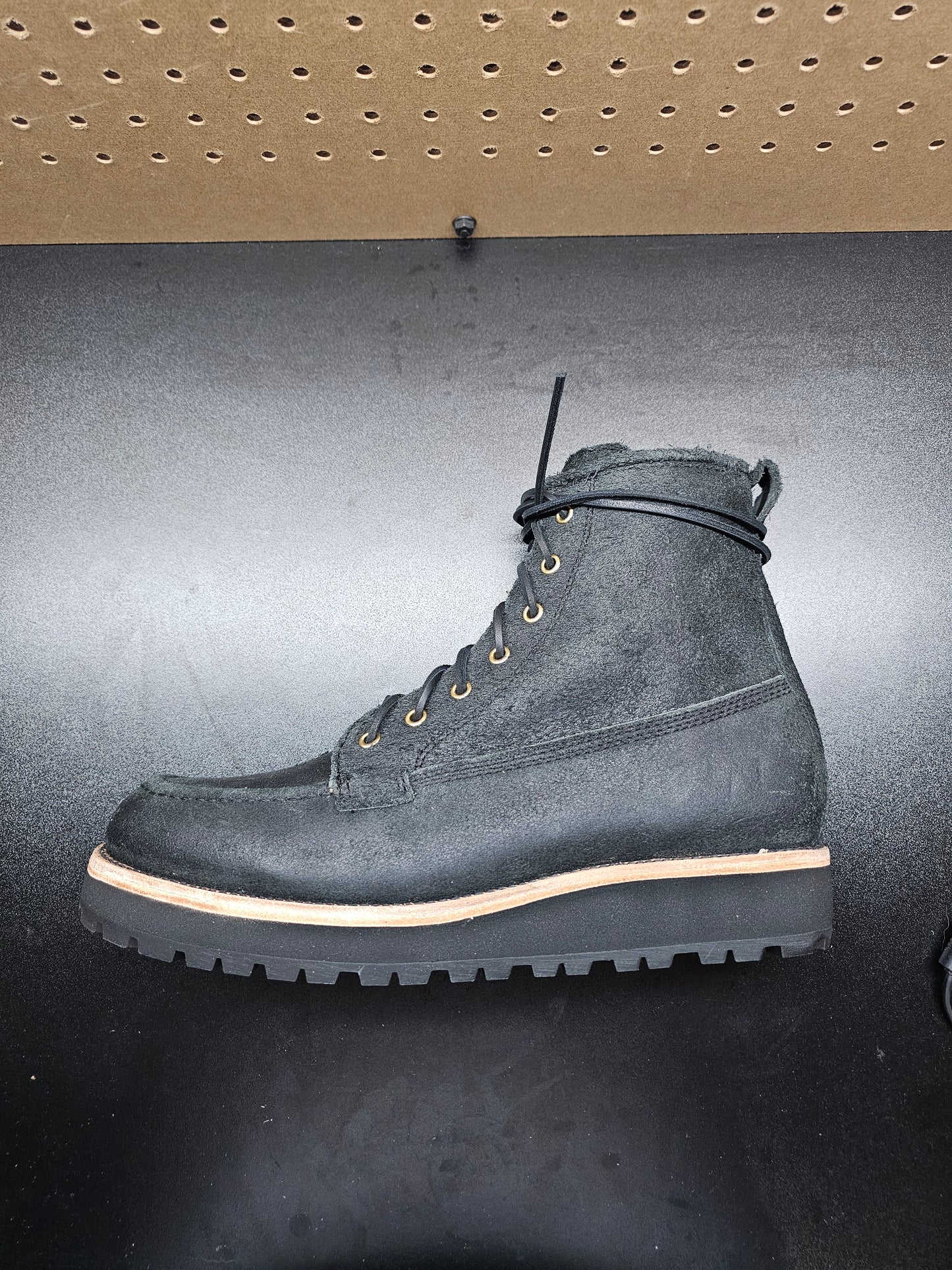 Nomad Heritage, Black Rough Out, Leather Laces, Vibram Kletterlift, Size 12